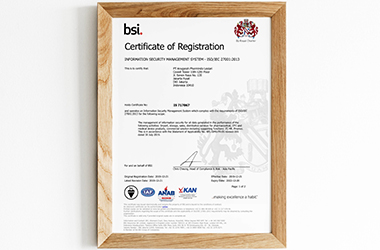 {"en": "ISO 27001: 2013 - Information Security Management System", "id": "ISO 27001: 2013 - Information Security Management System"}